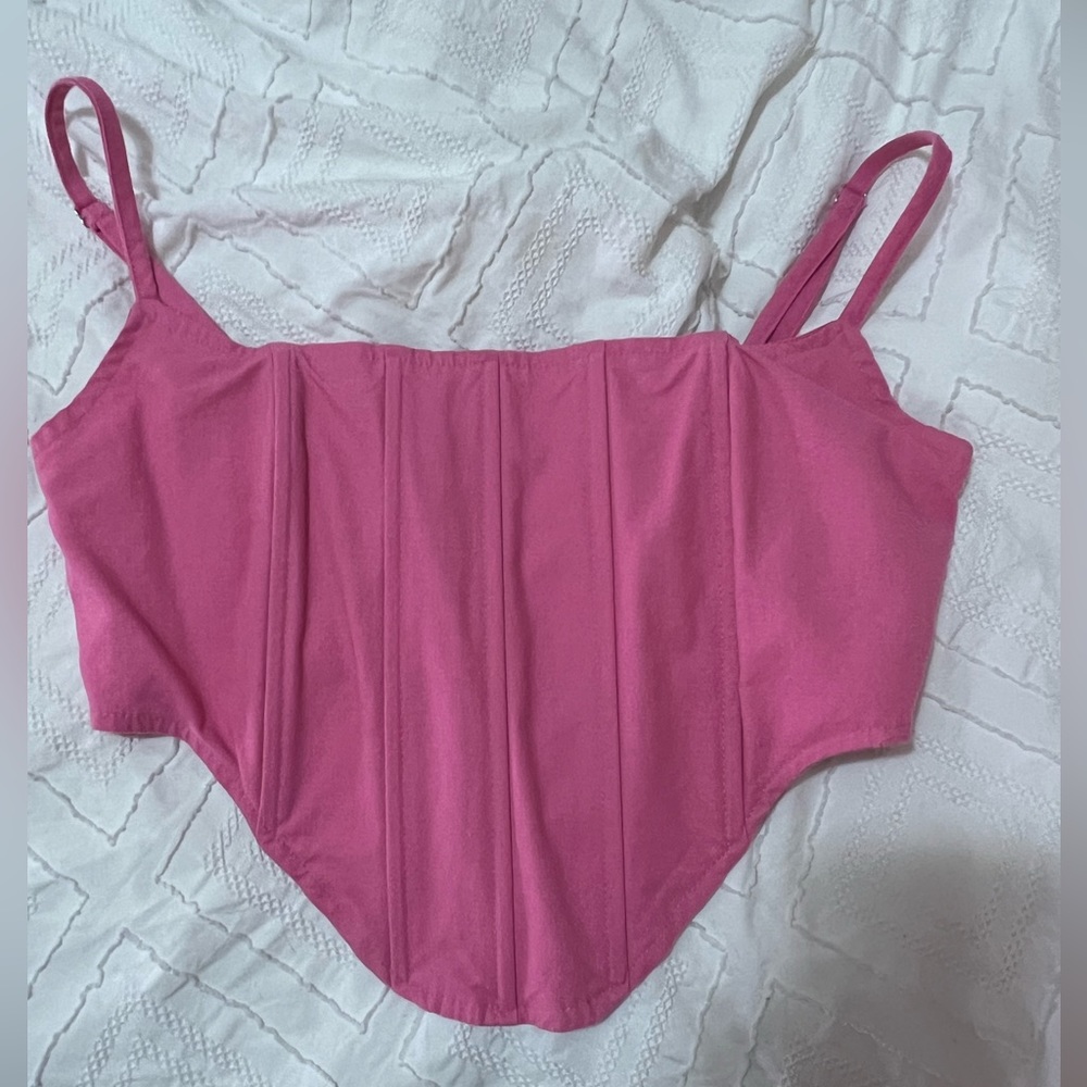 Pink Cropped Corset Top